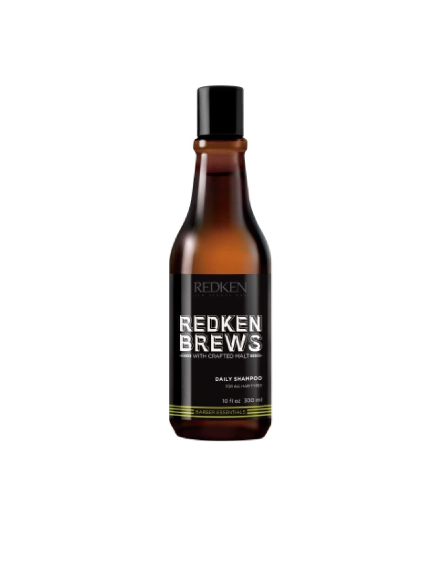 Redken Brews Daily Shampoo bottle for all hair types, rejuvenating cleanser for daily use. 300ml.