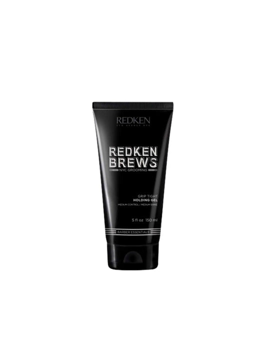 Redken Brews Grip Tight Holding Gel in a 5 oz tube for maximum control and definition for all hair types.