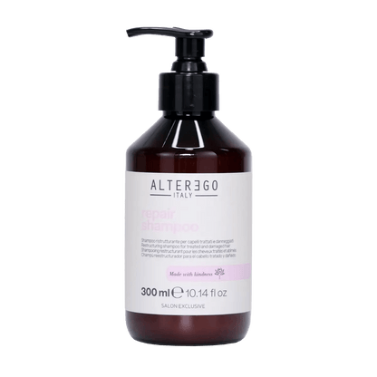 Repair shampoo bottle for strong, healthy hair, free from sulfates and parabens, 300 ml size.