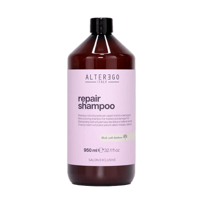 Repair shampoo bottle from Alter Ego Italy, 950ml, designed to cleanse and strengthen damaged hair.