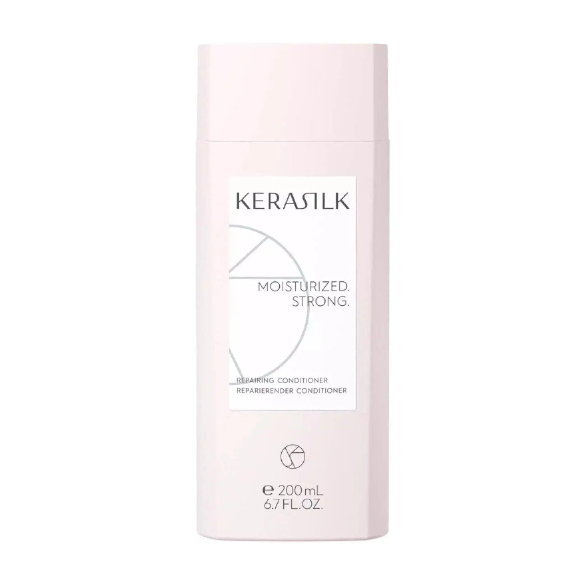Kerasilk Repairing Conditioner bottle designed to moisturize and strengthen damaged hair, 200 mL.