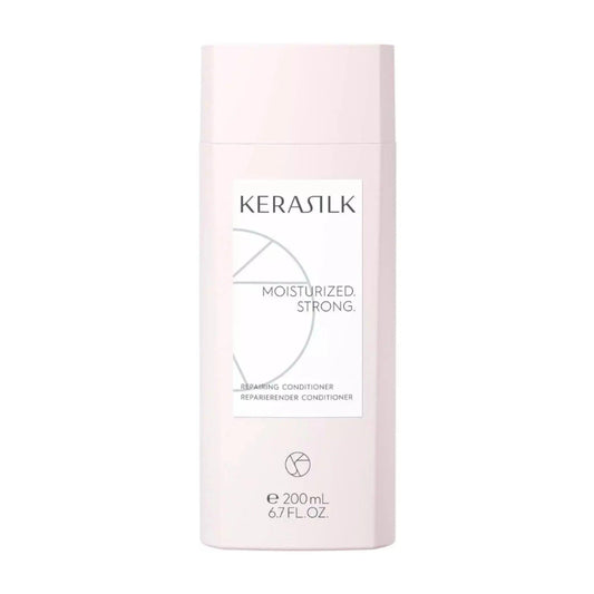Kerasilk Repairing Conditioner bottle designed to moisturize and strengthen damaged hair, 200 mL.