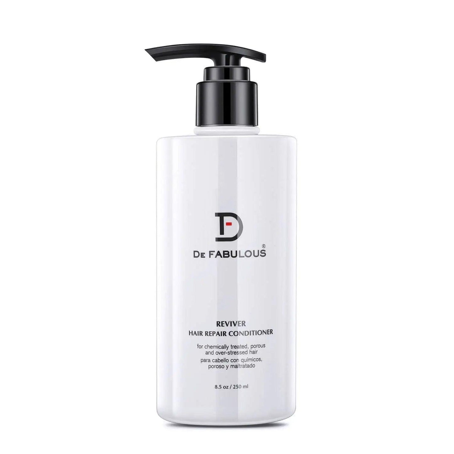 De Fabulous Reviver Hair Repair Conditioner bottle, 8.5 oz, nourishing formula for damaged hair repair and moisture.