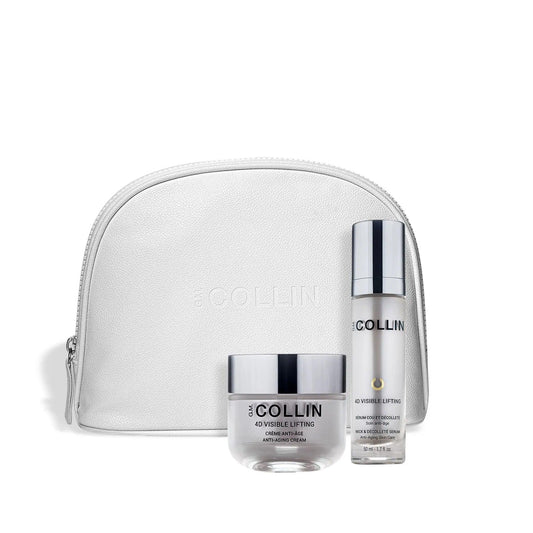 G.M. COLLIN 4D Visible Lifting duo in a stylish white bag, enhancing neck and face firmness and tone.