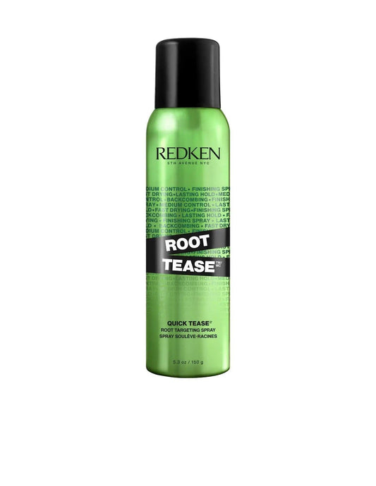 Redken Root Tease volumizing spray for fine to medium hair, providing lift and texture at the roots.