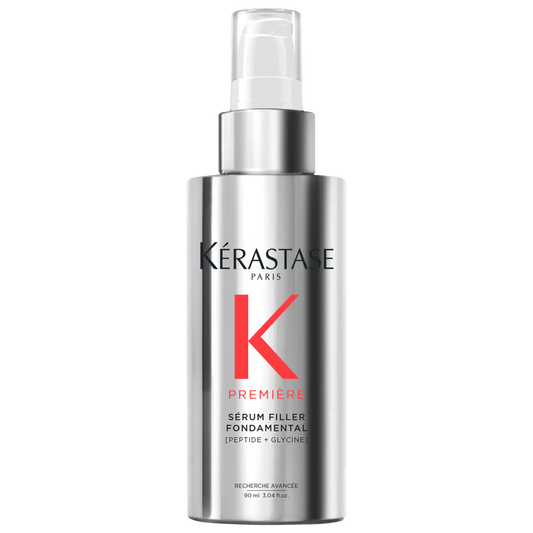 Kérastase Sérum Filler Fondamental for damaged hair, lightweight leave-in treatment for glossy and supple results.