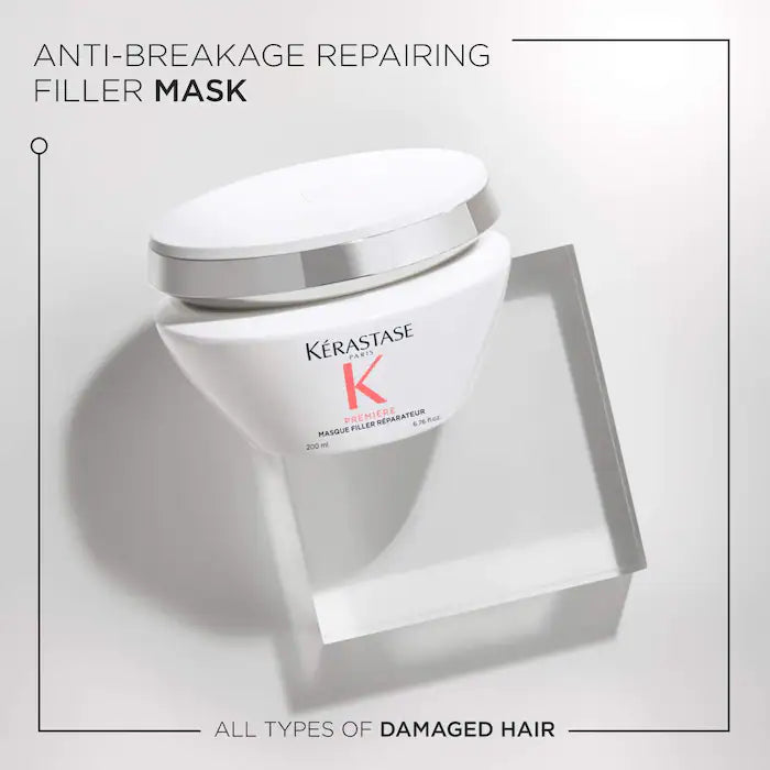 Kerastase Anti-Breakage Repairing Filler Mask for all types of damaged hair in a sleek container.
