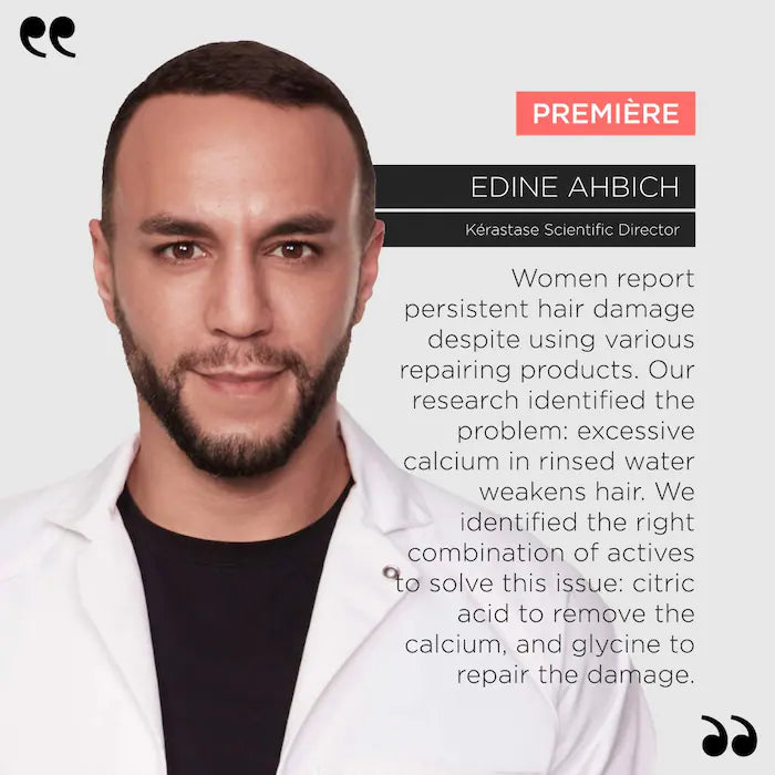Edine Abich, Kérastase Scientific Director, discusses hair damage and solutions in a professional setting.
