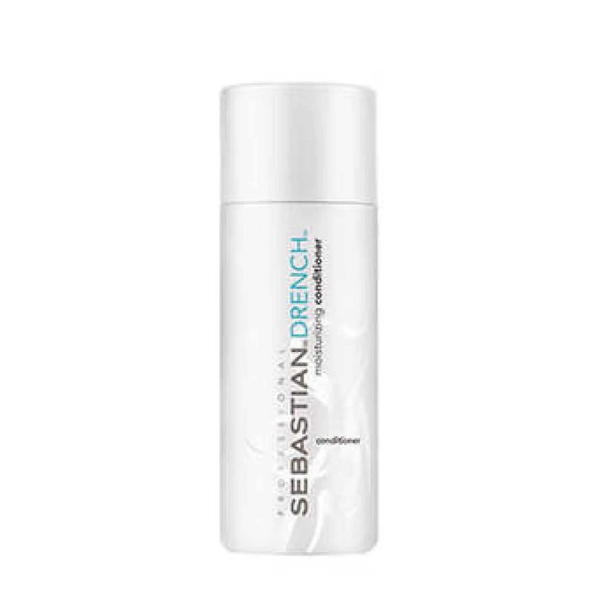 Sebastian Drench Conditioner bottle for intense hydration, rehydrates dry and frizzy hair, color-safe formula for shine and bounce.