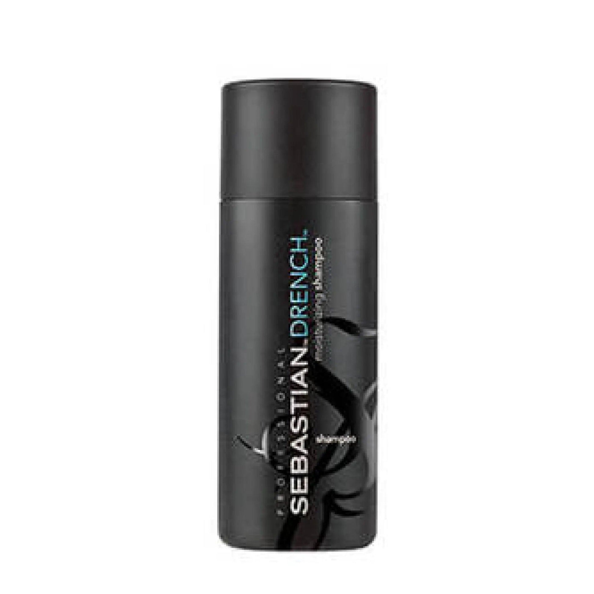 Sebastian Drench Shampoo bottle for nourishing dry, frizzy, and chemically treated hair with intense hydration.