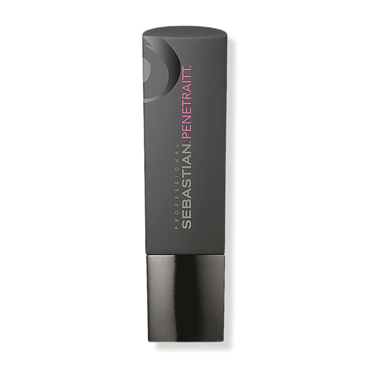 Sebastian Penetraitt Shampoo bottle, professional moisturizing shampoo for chemically-treated hair, reduces breakage.