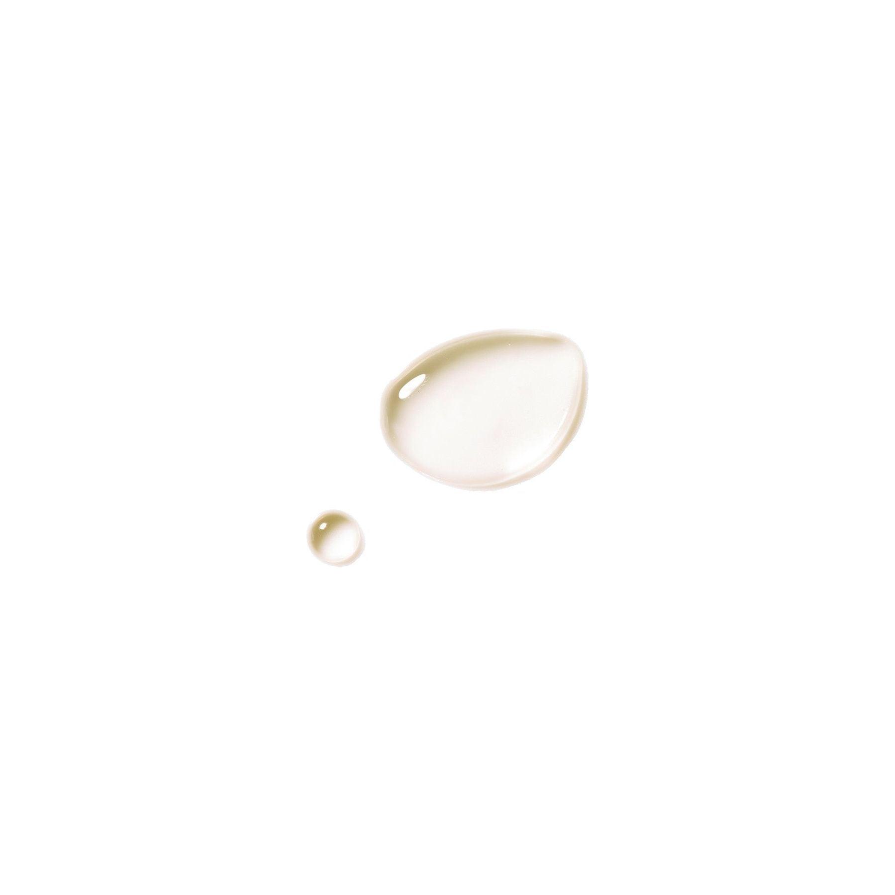 Serum liquid drop close-up on white background – skincare product highlighting hydration and moisture benefits.