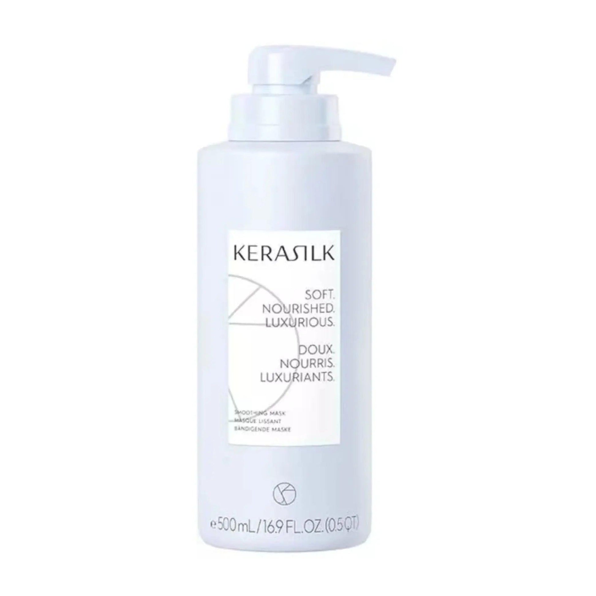 Kerastase Smoothing Mask bottle for soft, nourished, and luxurious hair care, ideal for all hair types.