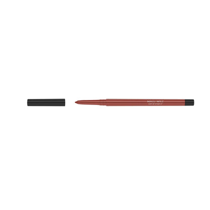 Malu Wilz Soft Lip Pencil in a warm shade, featuring a retractable design and black cap for versatile lip definition.