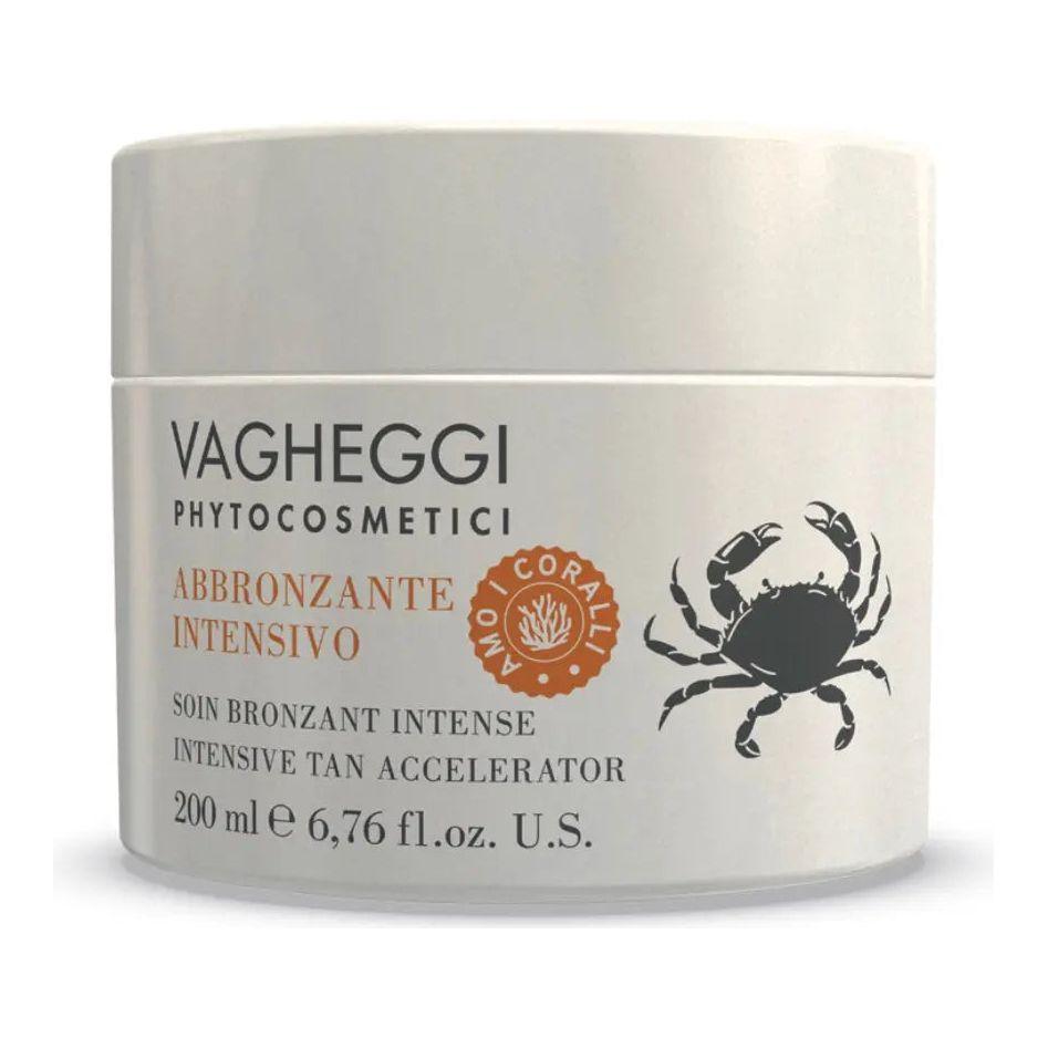 Intensive Tan Accelerator cream by Vagheggi in a 200ml jar for deep, long-lasting tanning and skin hydration.