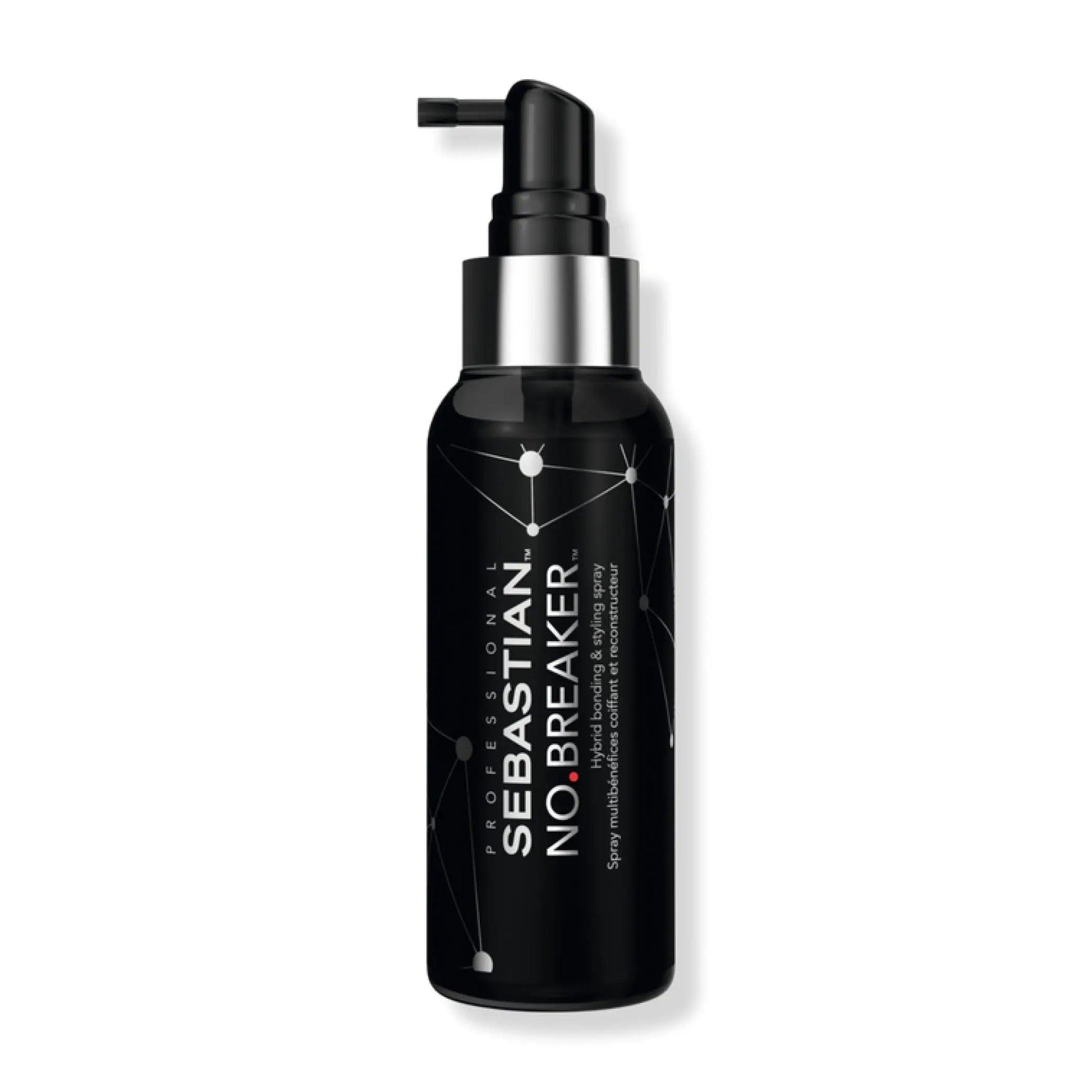 Sebastian Professional No.Breaker Leave-In Bonding Spray bottle for hair care and styling, reducing breakage and enhancing volume.