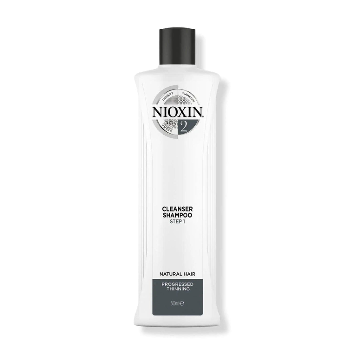 Nioxin System 2 Cleanser Shampoo for fine hair with progressed thinning, detoxifies and removes buildup.