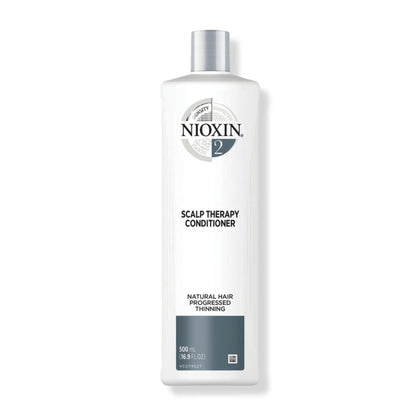 Nioxin System 2 Scalp Therapy Conditioner for fine, natural hair with progressed thinning, 500ml bottle.