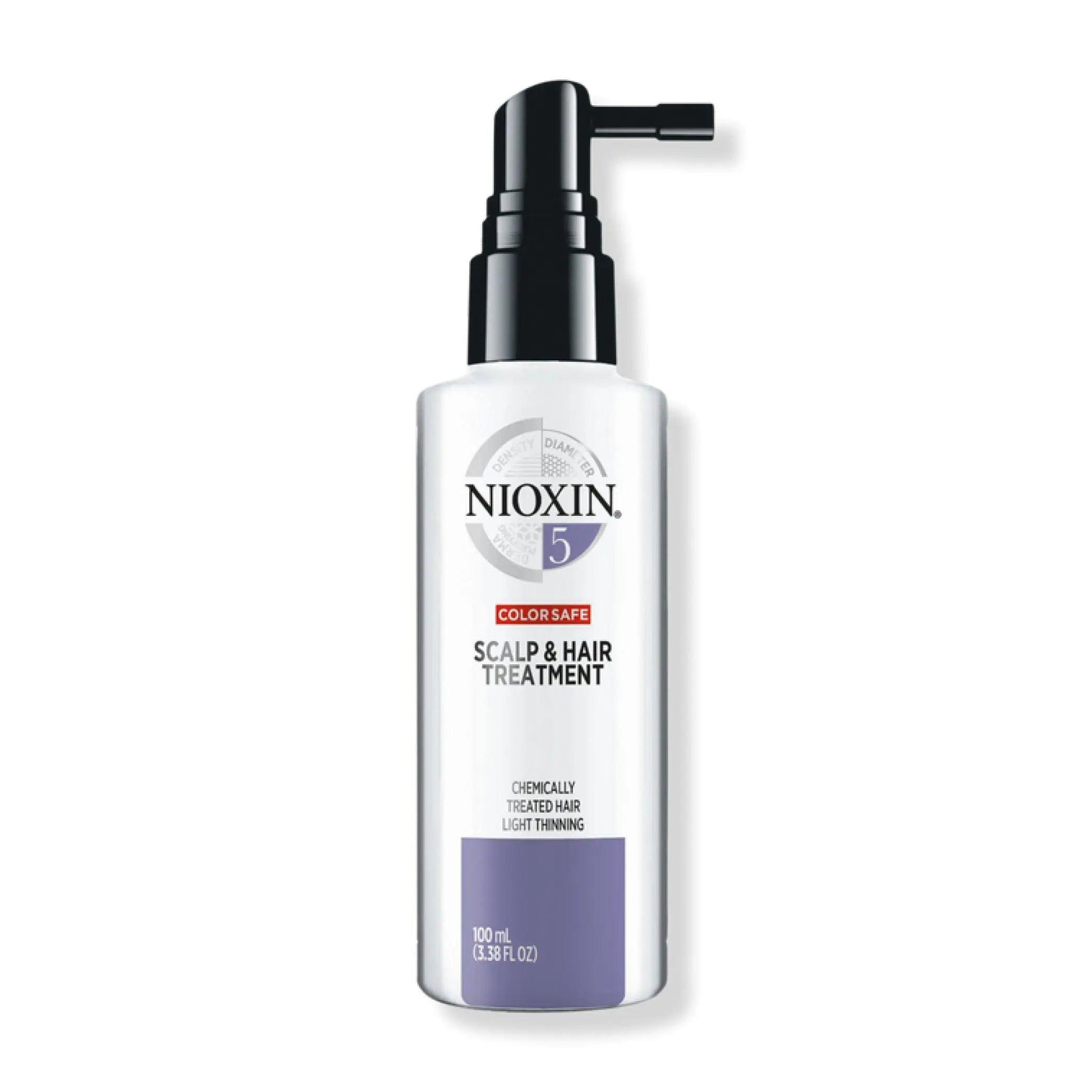 Nioxin System 5 Scalp & Hair Treatment for chemically treated hair, 100ml leave-in treatment for light thinning.