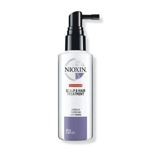Nioxin System 5 Scalp & Hair Treatment for chemically treated hair, 100ml leave-in treatment for light thinning.