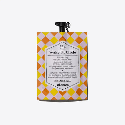 Revitalizing The Wake-Up Circle hair and scalp recovery mask by Davines in colorful packaging, 50ml size.