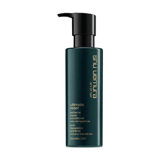 Shu Uemura Ultimate Reset Conditioner bottle for extremely damaged hair, nourishing and repairing hair care product.