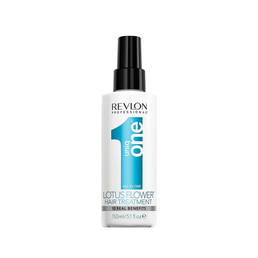 Revlon Uniq One Lotus Flower Hair Treatment bottle 150ml for all-in-one hair care benefits