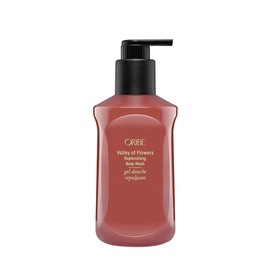 ORIBE Valley of Flowers Replenishing Body Wash 300 ml bottle with pump, luxurious cleansing and moisturizing properties.