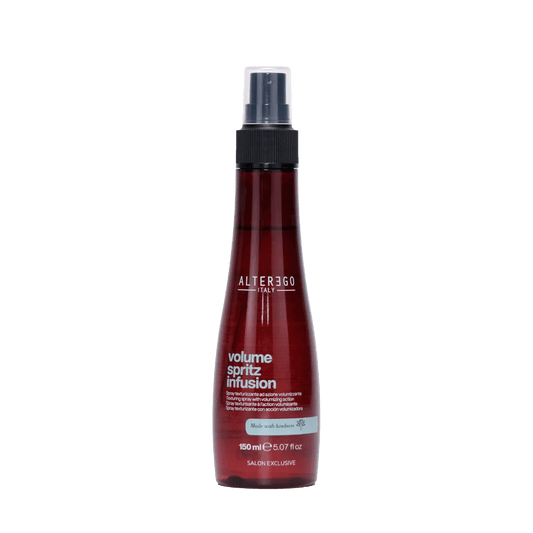 Volume Spritz Infusion spray for adding volume, body, and shine to hair, free from sulfates and parabens.