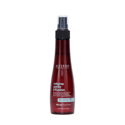 Volume Spritz Infusion spray for adding volume, body, and shine to hair, free from sulfates and parabens.
