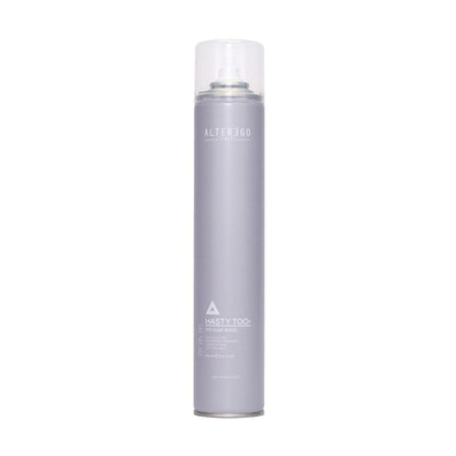 Alter Ego Hasty Too hairspray for strong hold and quick drying, perfect for achieving runway-worthy hairstyles.