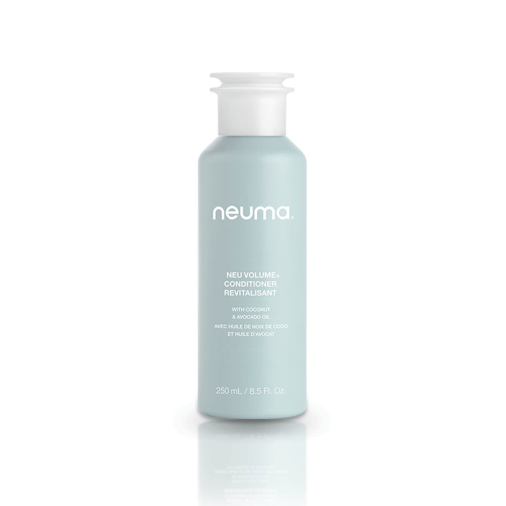 Neuma Neu Volume Conditioner 250ml bottle with coconut oil for detangling and volumizing fine hair.