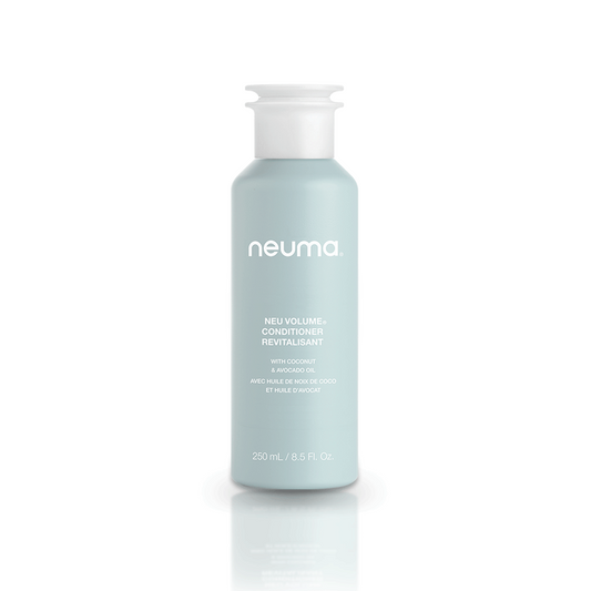 Neuma Neu Volume Conditioner 250ml bottle with coconut oil for detangling and volumizing fine hair.