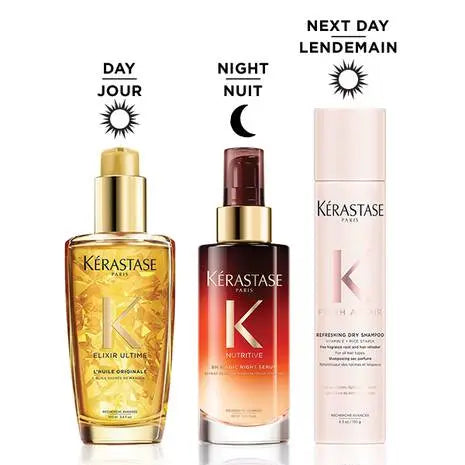 ALL HAIR TYPES - DAY, NIGHT AND NEXT DAY HAIR CARE SET Kerastase Claudia Iacono